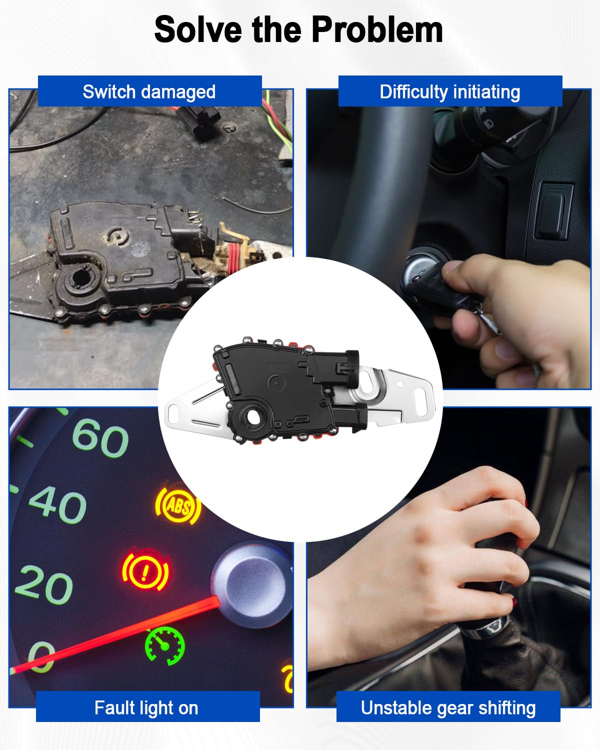 24229422 Park Neutral Position and Back-up Lamp Safety Switch w/Connector Harness Fit for Cadillac Chevy GMC Escalade Astro Silverado for 4L60E 4L80E Replace D2263C 352-3201 12450016