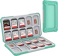 Vista 17 de HEIYING Funda para tarjetas SD, estuche portátil de almacenamiento de tarjetas de memoria compatible con 20 ranuras para tarjetas SDXC SDHC y 20