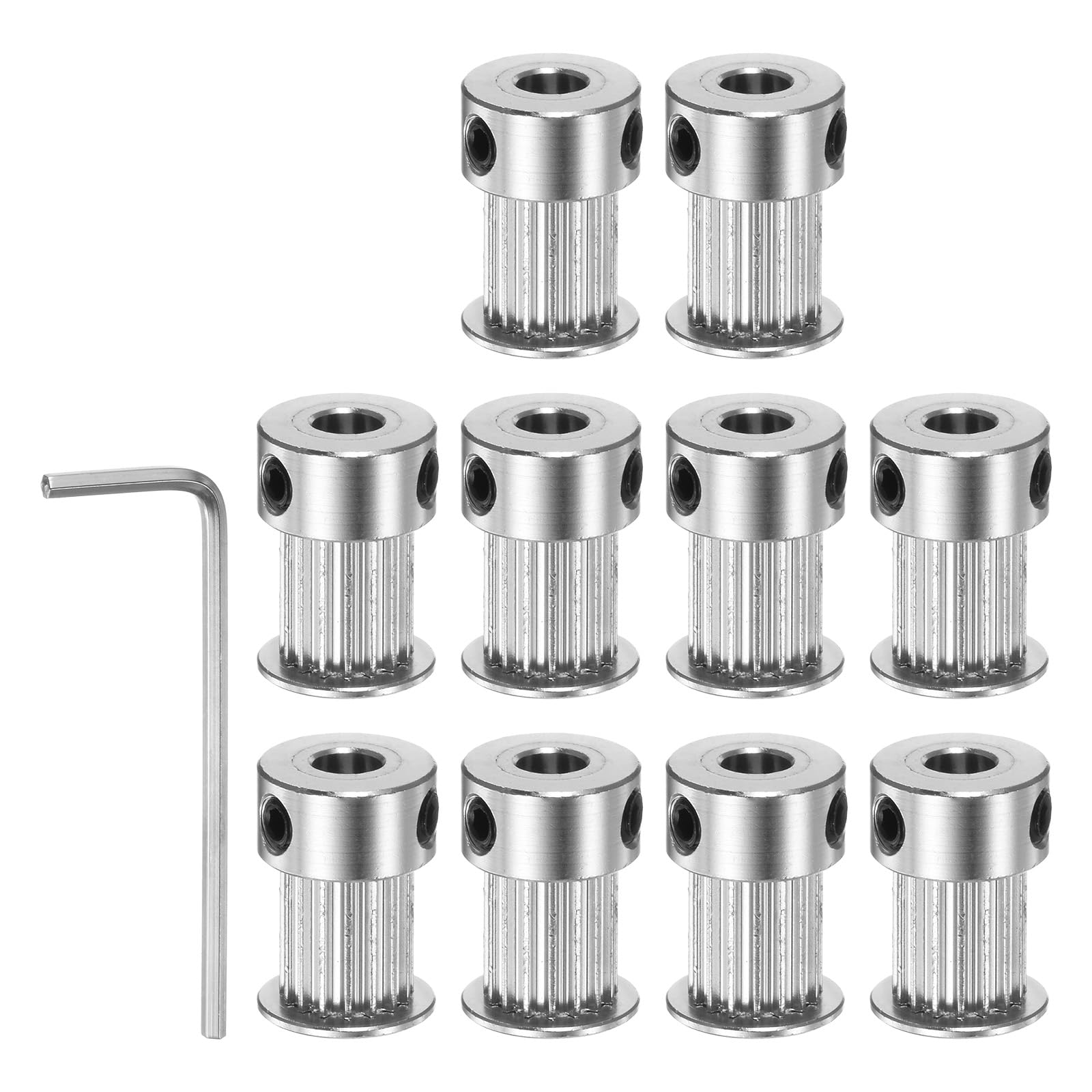 QIMEI-SHOP GT2 Poulie De Courroie 5 Mm Alésage 16 Dents En Alliage D'Aluminium Avec Clé Allen Pour 6 Mm Largeur Courroie De Distribution Imprimante 3D 11 Pièces