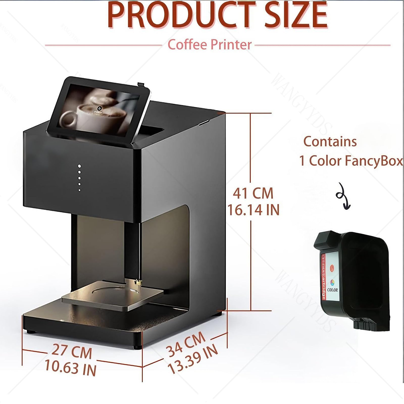 Coffee Printer Automatic 3D Latte Machine, One‑Touch DIY Food Print per Torte E caffè, QR Tavolo per Stampa Istantanea Dopo Scansione Ospiti. 3ColorsWhite