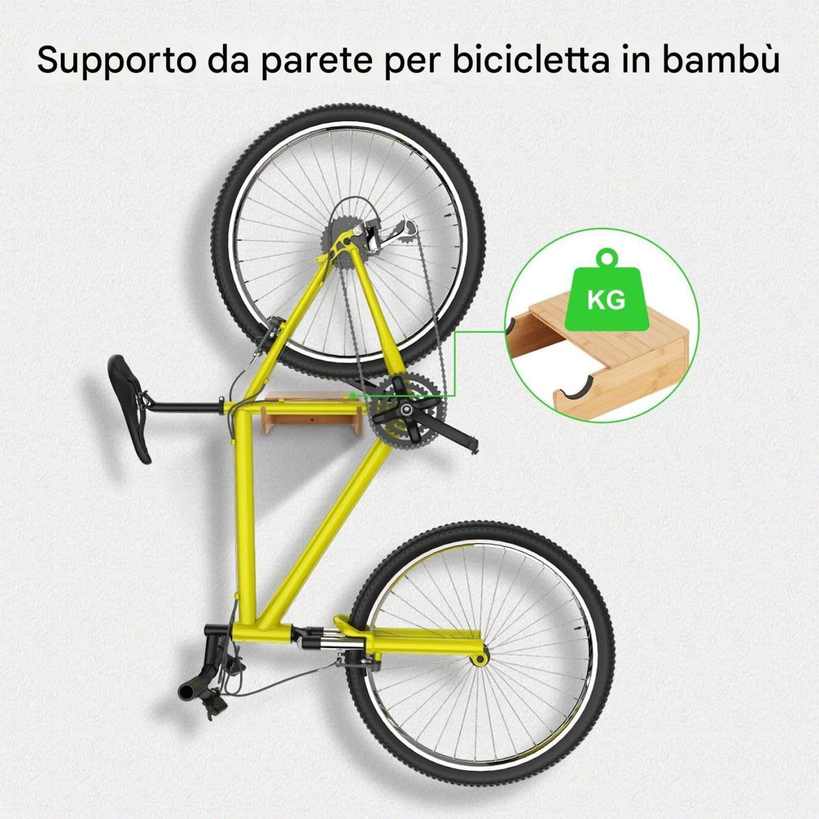 Soporte de Pared para Bicicletas Organizador Horizontal de Madera