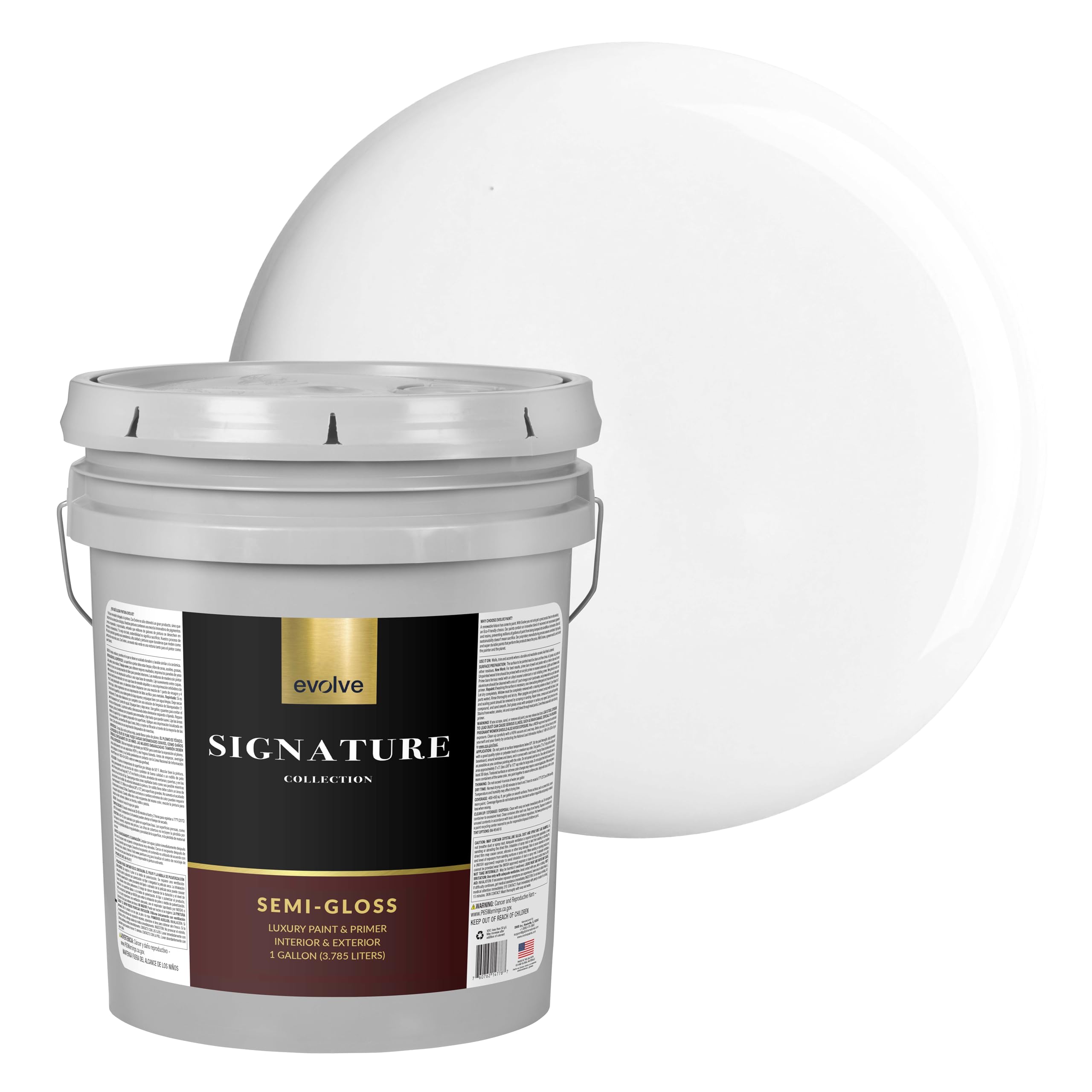 EVOLVE Signature Collection Luxury Interior Paint and Primer Cloud White Semi-gloss 5 Gallon