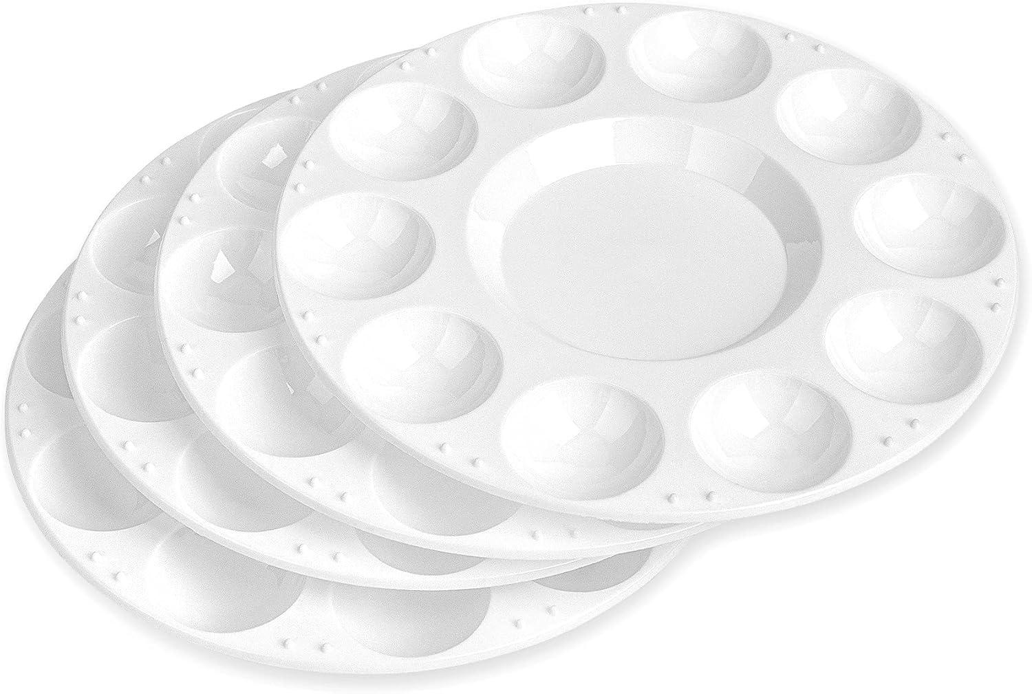 Amazon Basics Round Paint Tray Palettes, White, 15 PCS