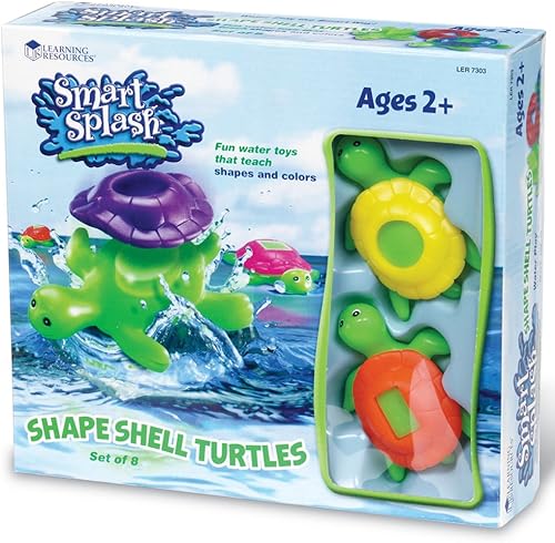 Miniatura 7 de Learning Resources Shape Shell Turtles, Learn Shapes, Juego de 8 juguetes de baño, a partir de 2 años