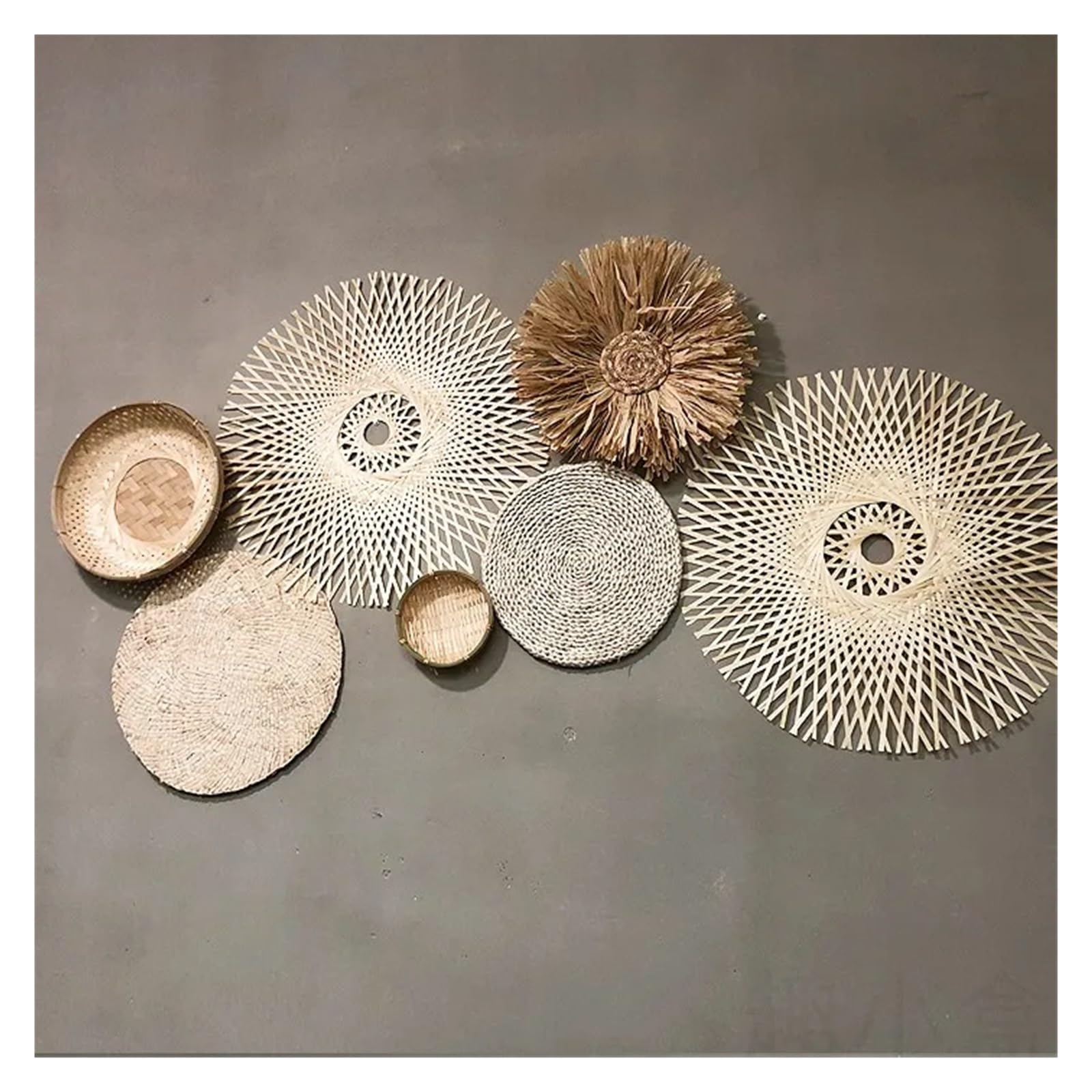 Cesta de Pared de ratán Hecha a Mano, decoración de Pared de ratán Colgante de Pared, decoración Colgante de Pared Decoración de Pared