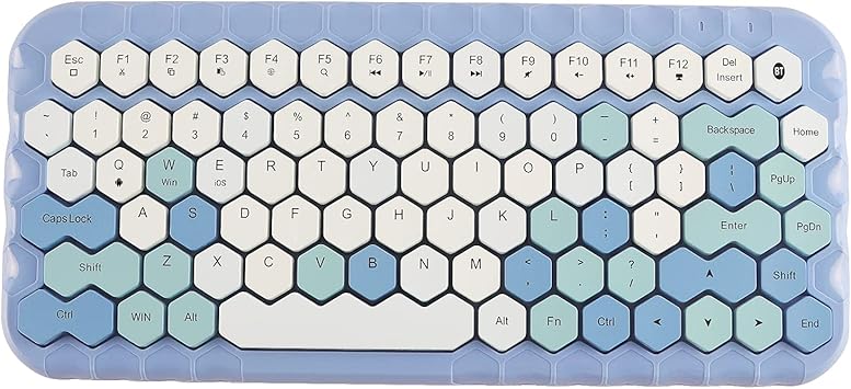Amazon Co Jp Bluetooth5 1キーボード コンパクト テンキーレス バッテリー給電 小型 レトロ風 おしゃれ かわいいキーボード 英語配列 人間工学タブレット用 スマホ用 Pc用 携帯便利 省エネ Ios Android Windowsに適応 ブルー パソコン 周辺機器