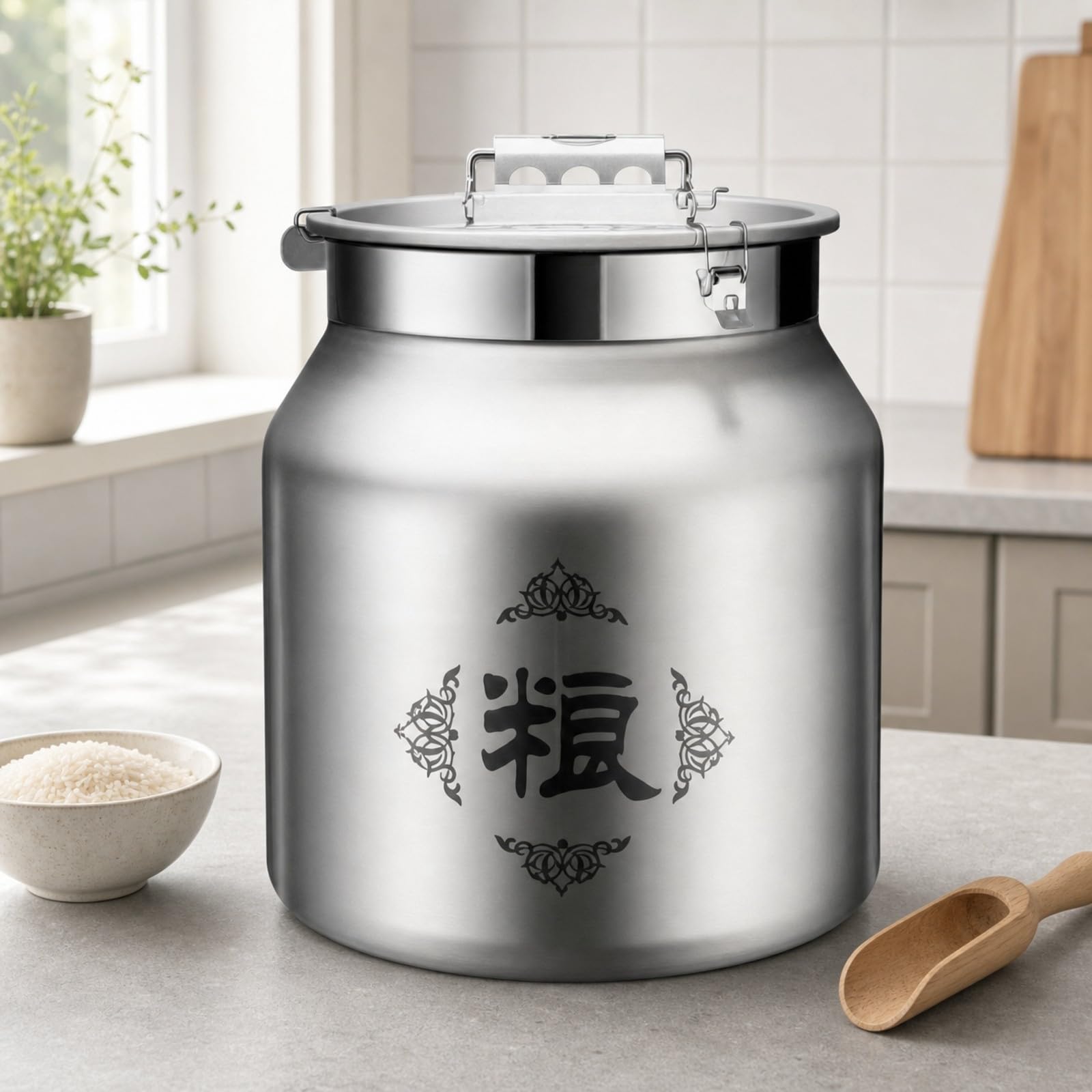 kowaku Secchio Ermetico in Acciaio Inossidabile Anti-Perdita Secchio Ermetico con Coperchio a Cerniera per Armadio da, 8000 ML
