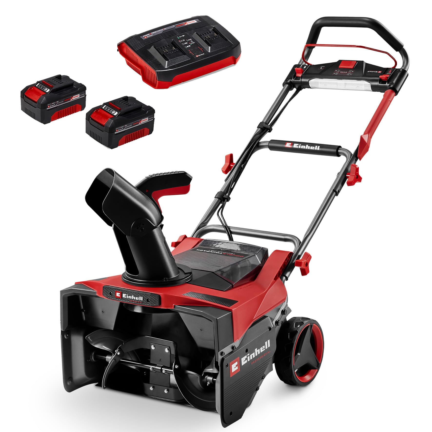 Einhell Professional Akku-Schneefräse GP-ST 36/53 Li E BL Power X-Change (36 V, 53 cm Arbeitsbreite, max. 33 cm Schneehöhe, inkl. Reinigungsspatel, inkl. 2X 4,0Ah Akku & Twincharger)