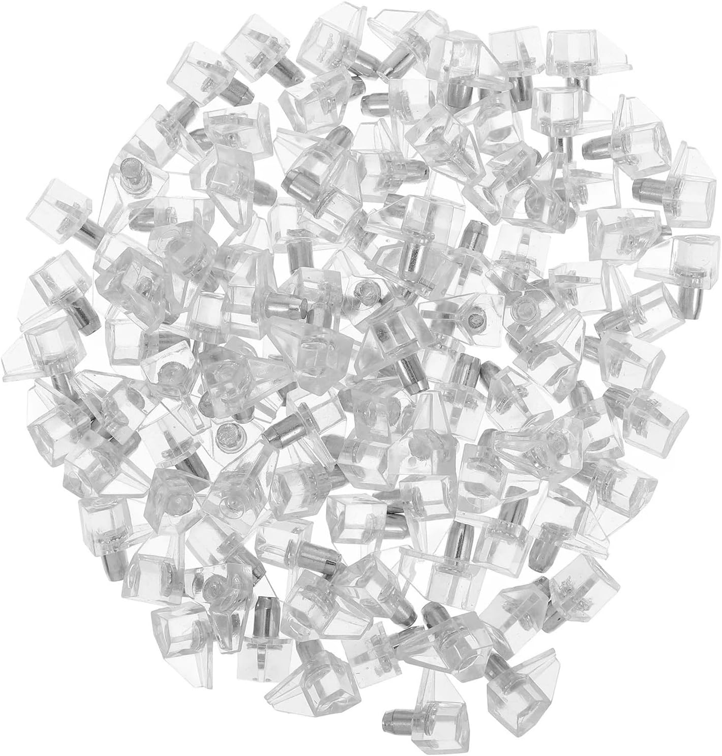 Cabinet Shelf Pegs, 100Pcs Transparent Plastic Cabinet Shelf Supports Adjustable Clips Pins for Kitchen Bookcase Furniture Storage(Transparent)