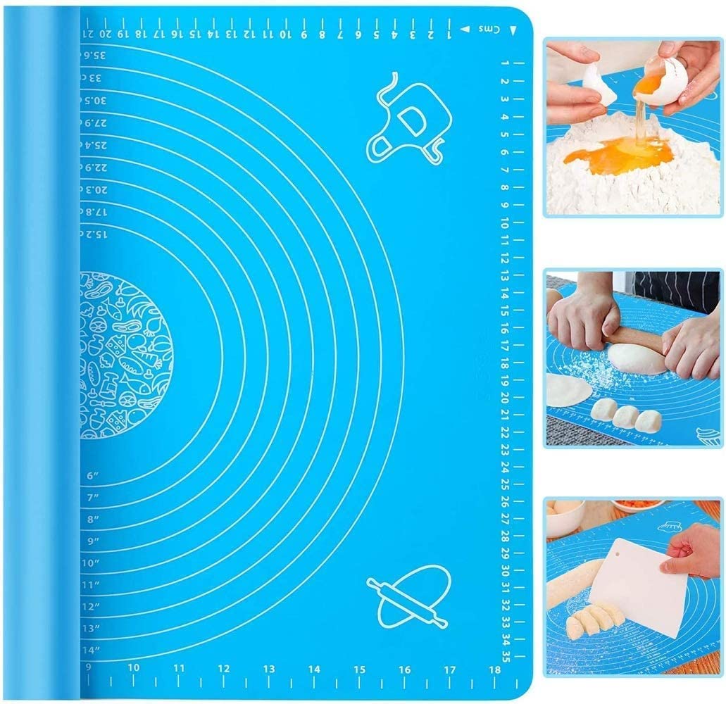 E-COSMOS® Silicone Baking Mat Silicone Chapati Atta Kneading Mat Non-Stick Fondant Rolling Mat Stretchable for Kitchen Roti Chapati (Baking Mat 50 * 40 cm) (Multicolor) thumbnail 7