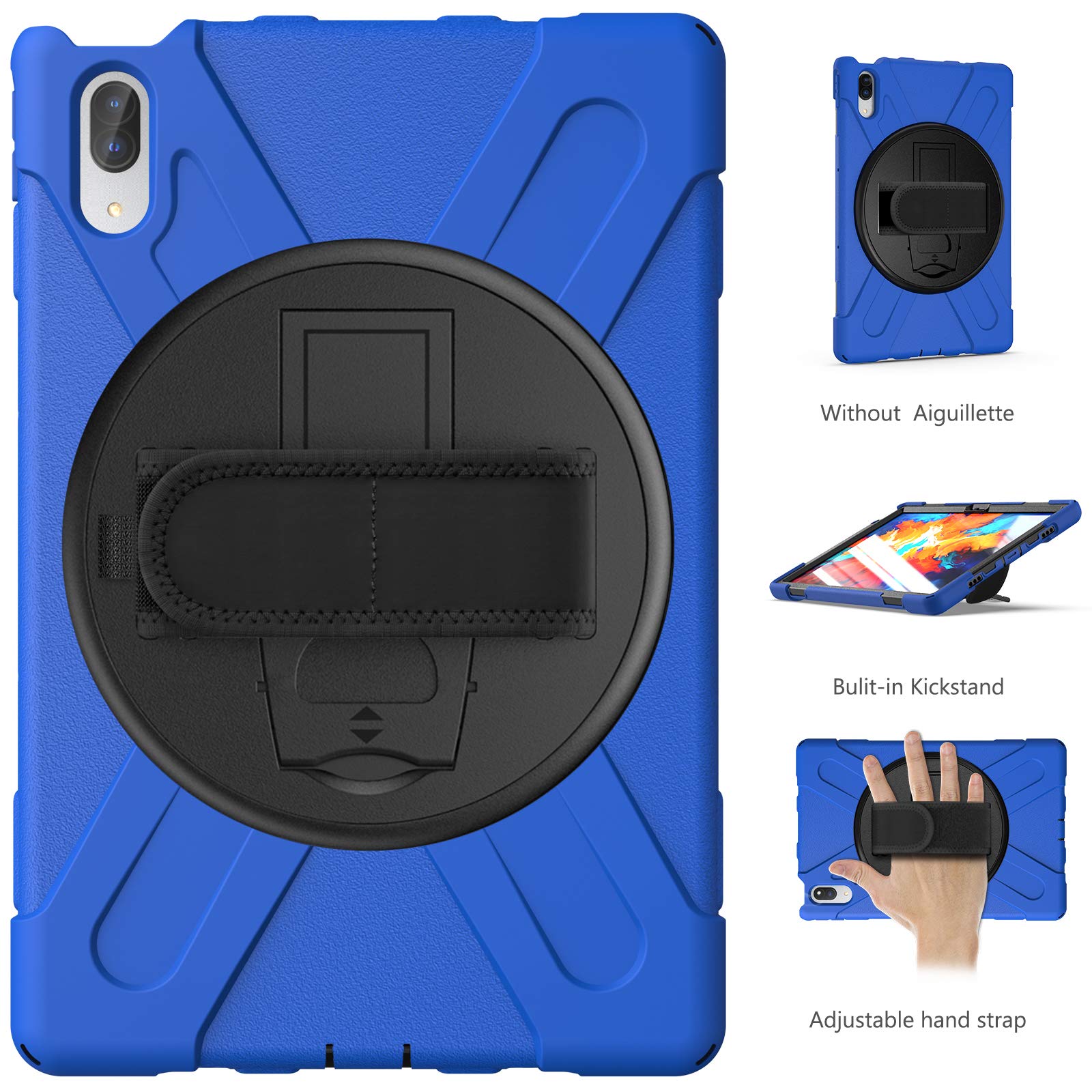 QANXGOG Cover per Lenovo Tab P11 PRO 11.5 Pollici 2020 (TB-J706F / TB-J706L), Cover Antiurto con 360 Supporto Rotante - Tracolla per Spalla e Cinghie a Mano,Orange