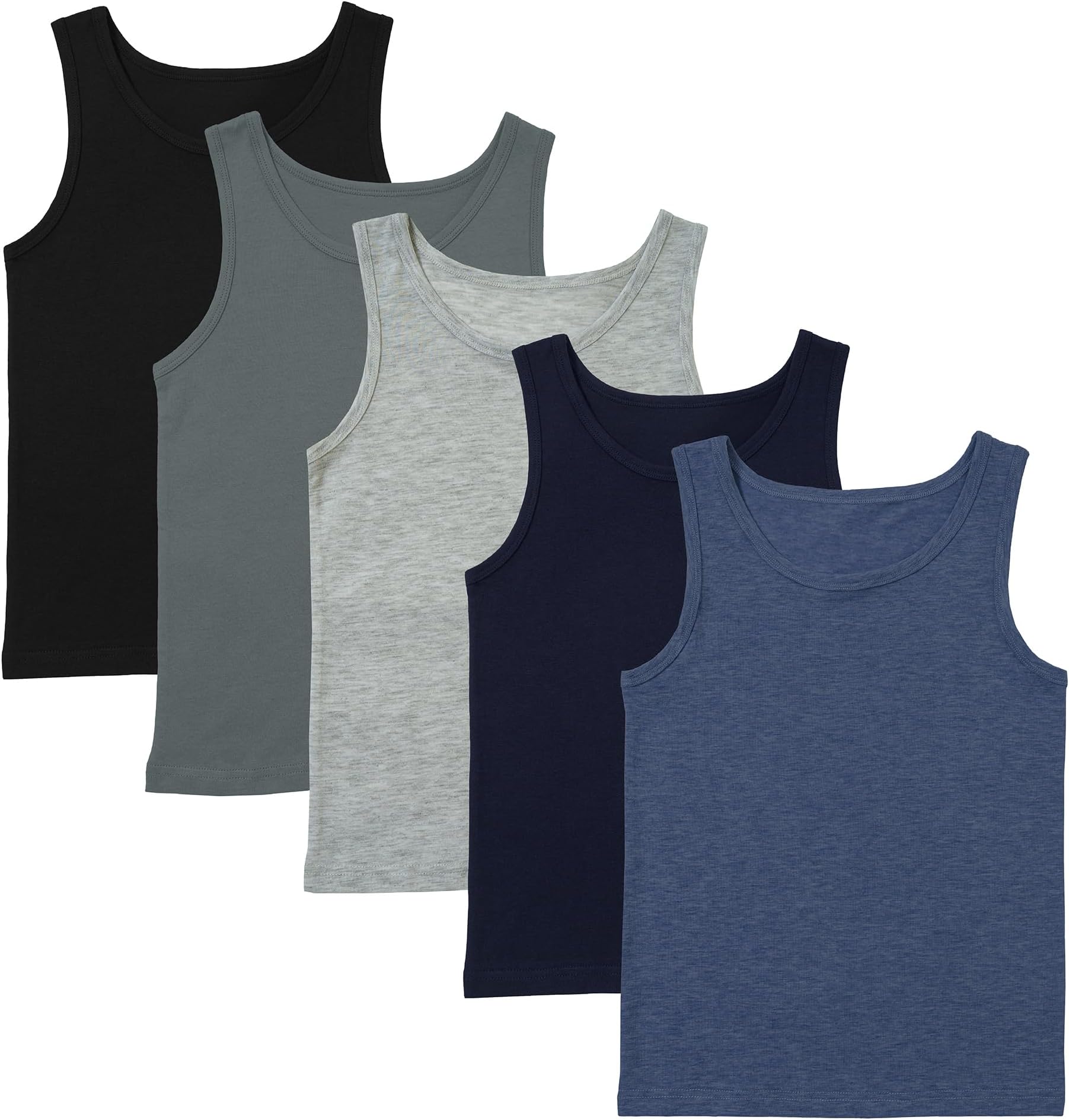 Boys 5 Pack Vests Underwear Sleeveless Kids 100% Cotton White Size 2-13 Years