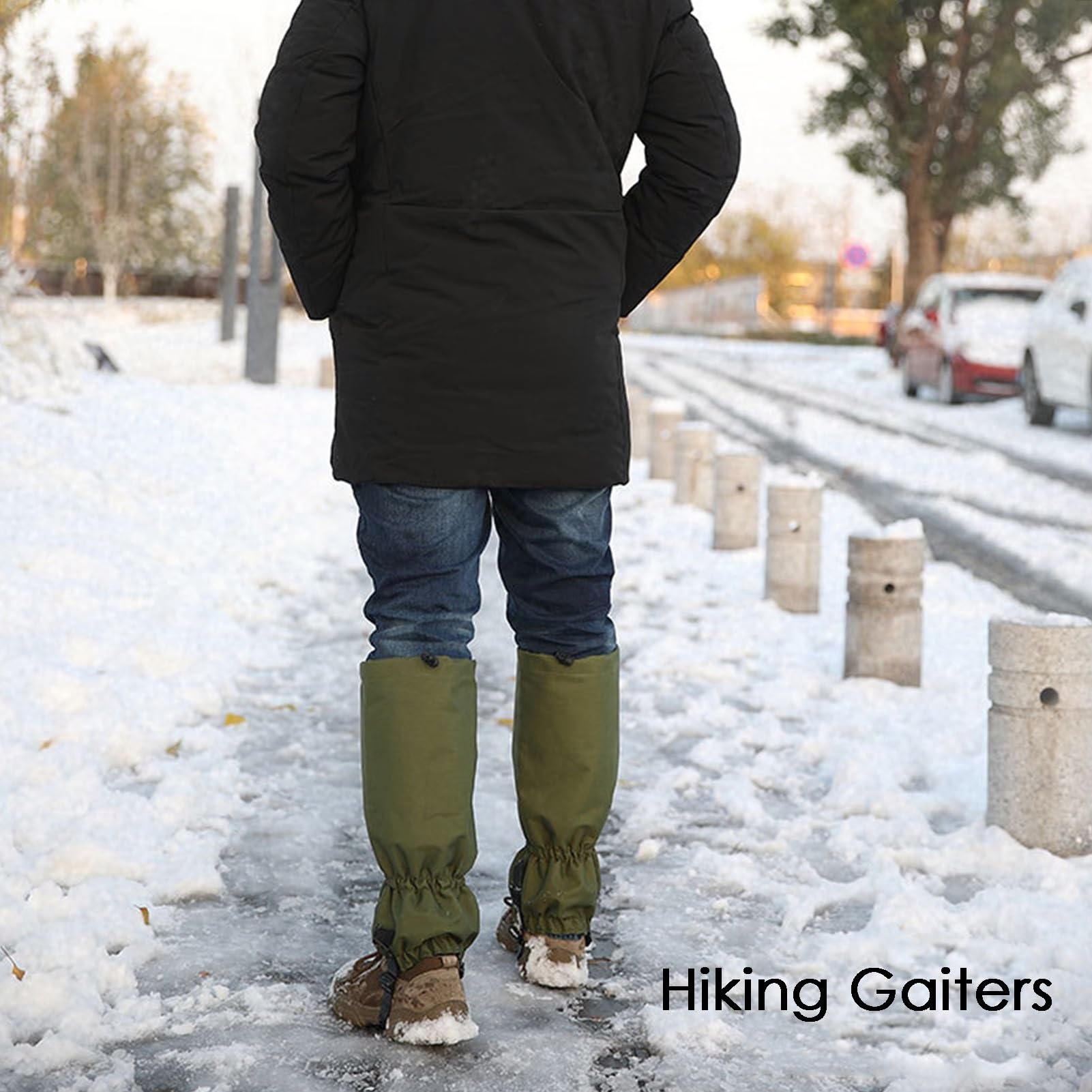 Polainas de Nieve, Cubierta Ajustable for piernas de Senderismo, for Senderismo en Barro,y Nieve, Caza, Escalada o esquí, Unisex(Black)