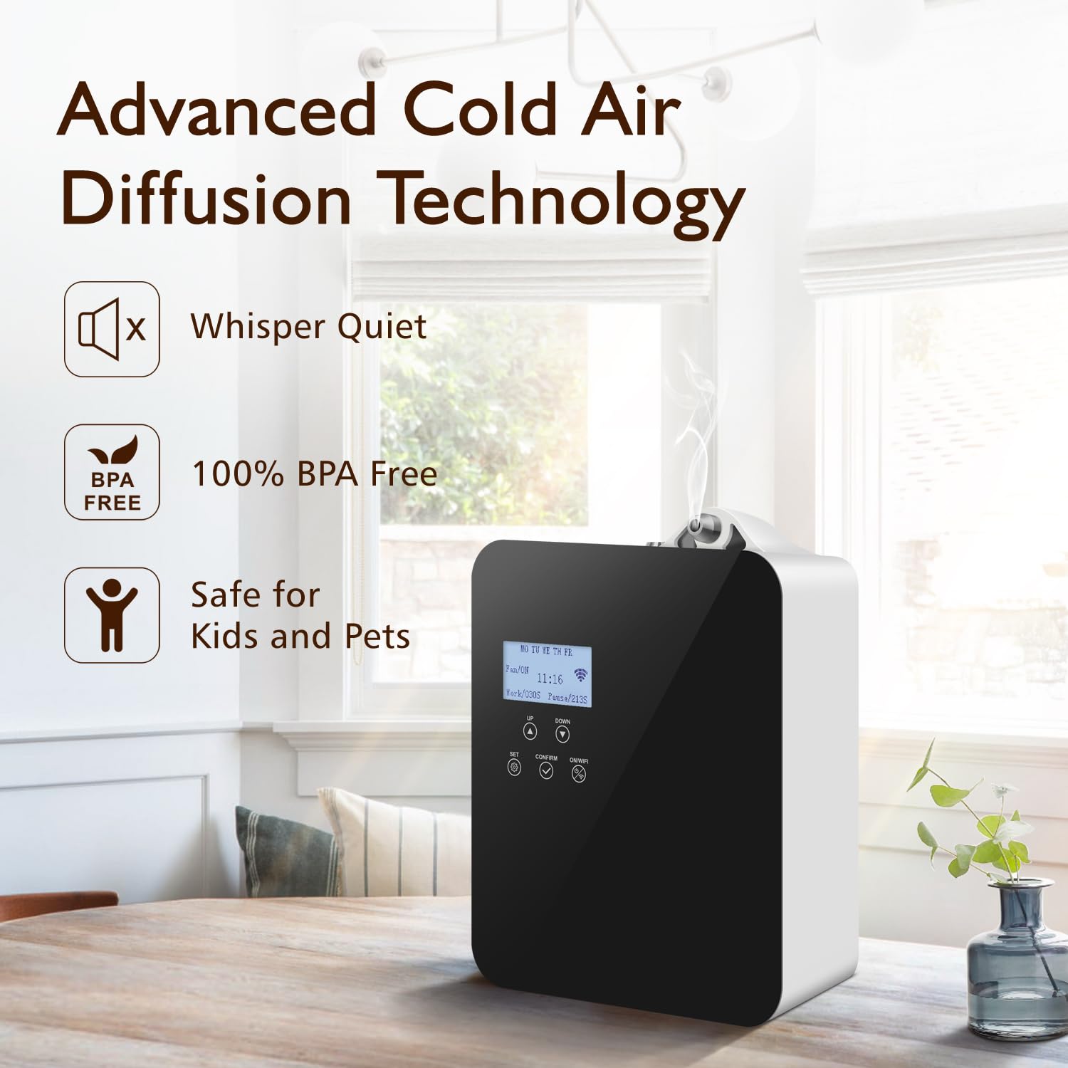 Machine à air parfumée WiFi intelligente pour la maison, diffuseur de collection d'hôtel, technologie sans eau d'air froid, diffuseurs de parfum CVC pour salon, bureau, couvre jusqu'à 2000