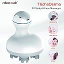 Robotouch TrichoDerma Rechargeable Waterproof 3D Scalp Massager-Handheld Portable Head Massager Machine For Stress Relief And Deep Muscle Relaxation (White) gallery image