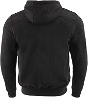 Vista 7 de Milwaukee Leather MPM1788 - Sudadera con capucha blindada de motociclista negra aprobada por CE para hombre con aramida de DuPont Fibers - Mediana