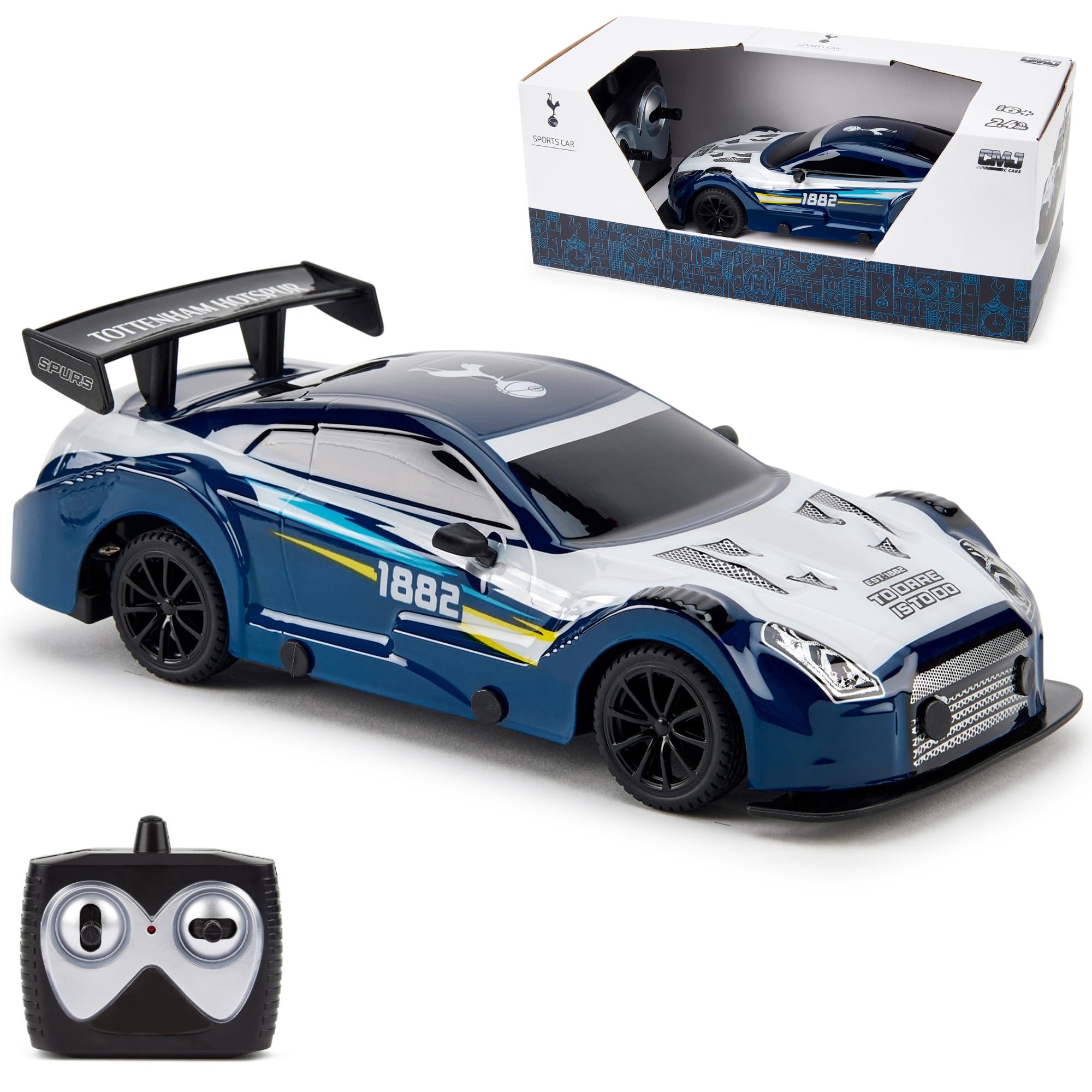 Tottenham Hotspur FC Officially Licensed RC Sports Car, Remote Control Vehicle, 1:24 Scale Spurs, for Kids & Adults