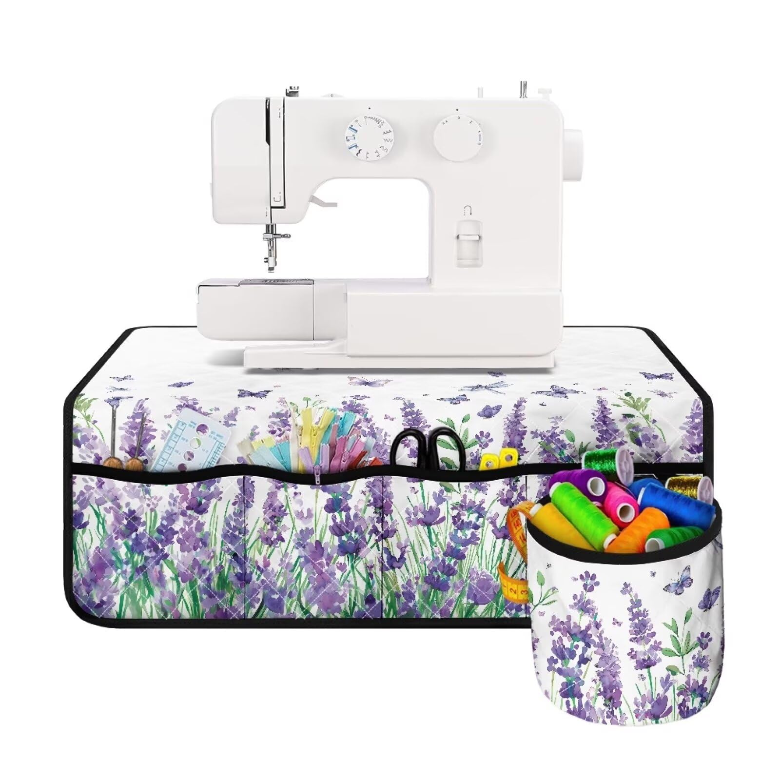 Purple Sewing Machine Mat for Table, Water-Resistant Sewing Machine Pad Organizer for Sewing Accessories Lightweight Non Slip Mats To Reduce Vibration Noise