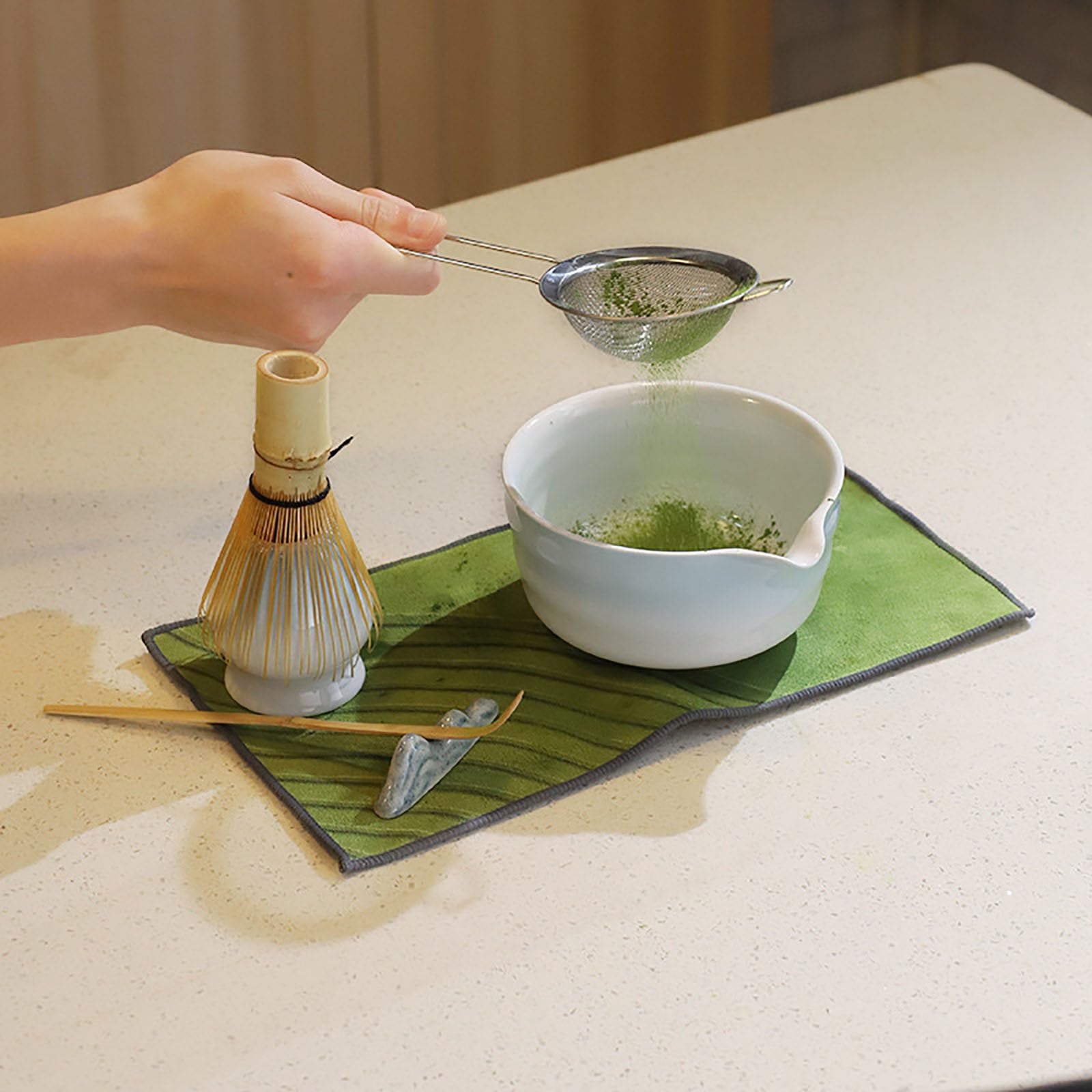 7-częściowy zestaw do herbaty Matcha, tradycyjna miska do trzepaczki, zestaw startowy do autentycznej ceremonii matcha, idealny dla miłośników herbaty i początkujących