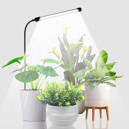 Grow Light for Indoor Plants Growing, 6000K Full Spectrum Gooseneck
