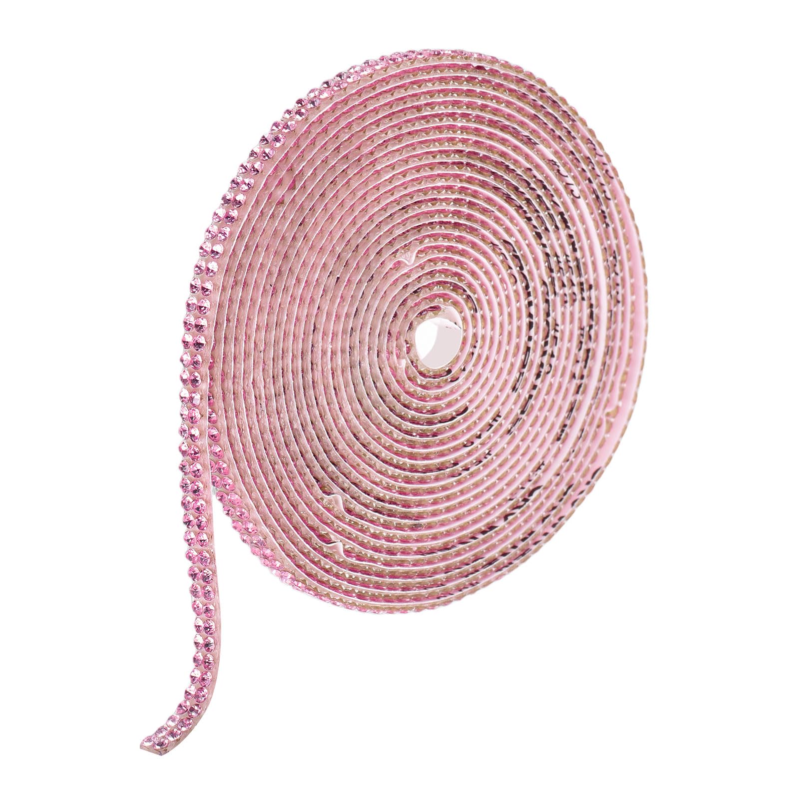 Sourcing Map Rhinestone Strips - 3 Yard 4.5mm Adhesive Ribbon Bling Tape for DIY Crafts, Party, Car, Phone Decorations, Light Pink