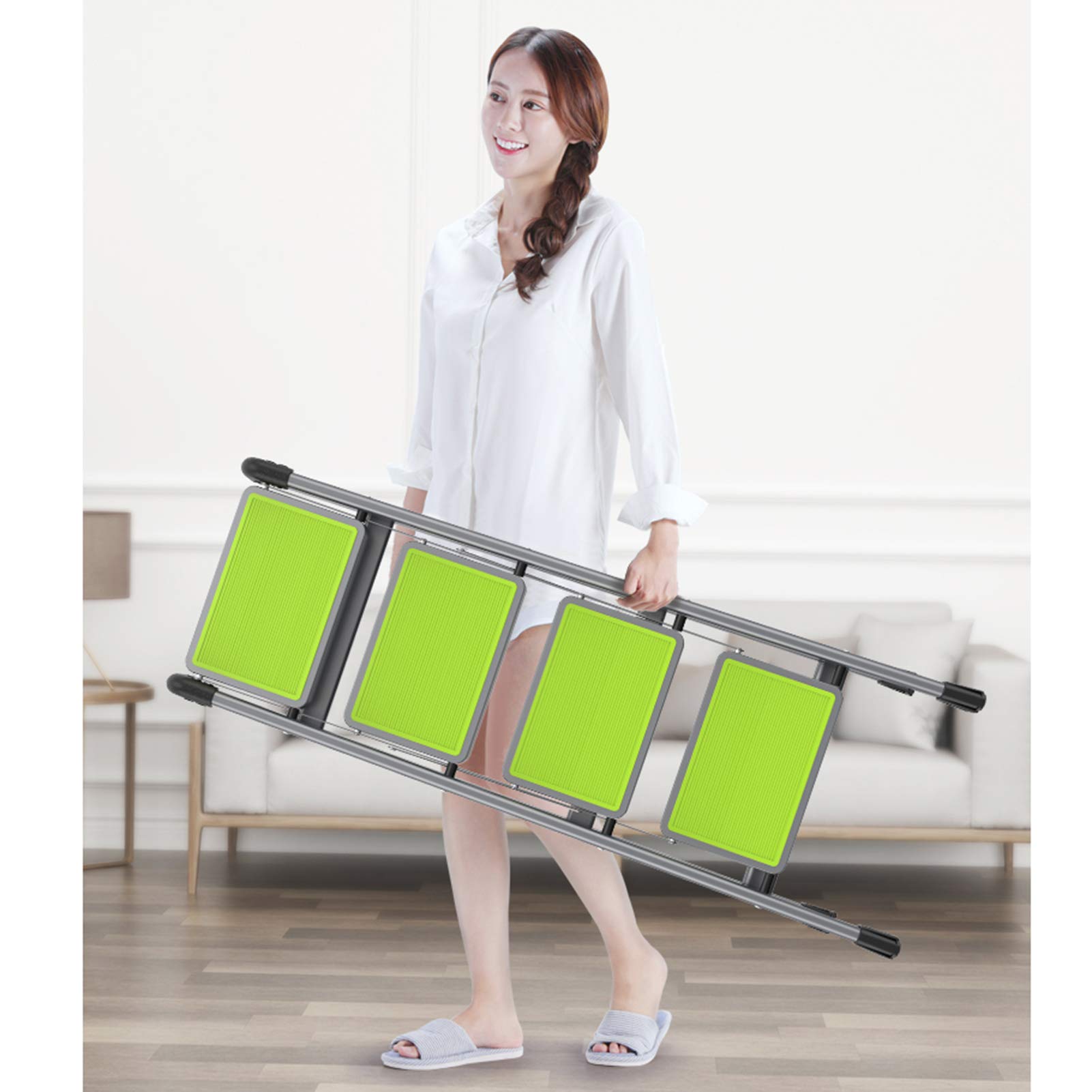 Scaletta Acciaio Facal 4 Gradini Antiscivolo Pieghevole Tasto - Foto 13