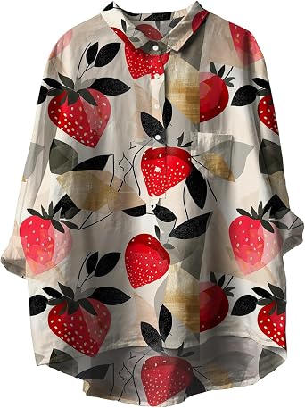 Zhyaj Dressy Casual Long Sleeve Shirts for Women Oversized Half Button Down Flowy Irregular Hem Baggy Pullover Blouses