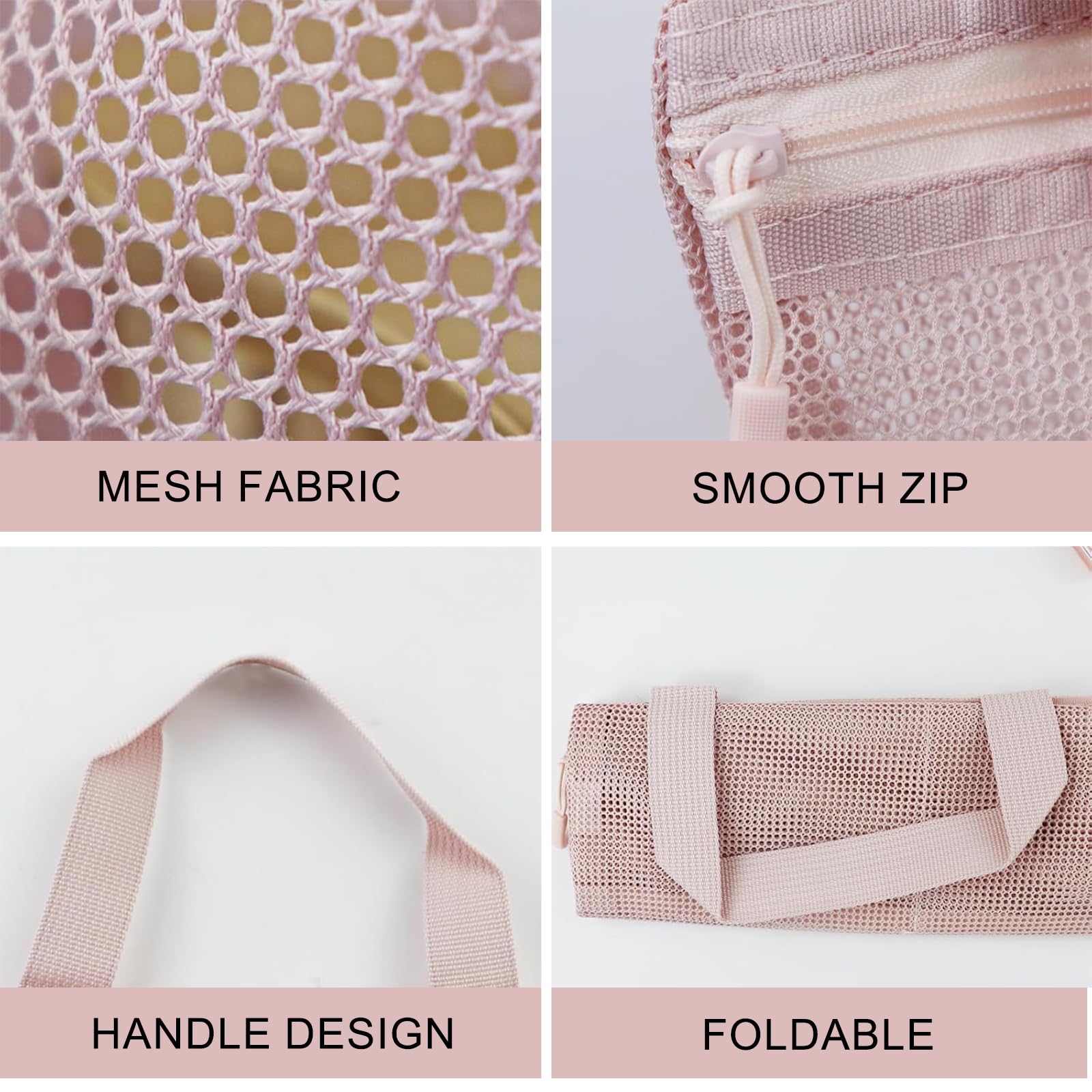 Wash Bag in Rete, Borsa da Doccia in Rete, Portatile Organizer in Retes, Asciugatura Rapida Borsas da Trasporto per Articoli da Toilette con Tre Scomparti per Palestra Viaggi Campeggio Nuoto