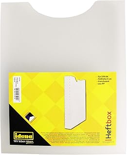 Idena 225164 - Heftbox, für DIN A4, Hochformat, aus PP, Füllhöhe 4 cm, transparent, 1 Stück