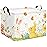 HIYAGON Rectangular Easter Gift Basket Kids Storage Basket for Boys Bunny Room Decor Cute Toy Storage Organizer Bins Bedroom(Colorful Easter Bunny)