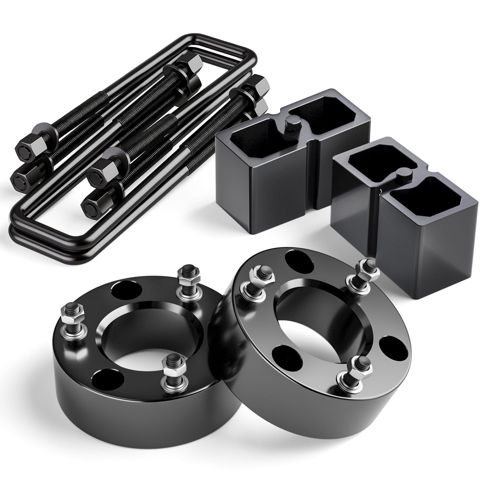 KSP Leveling Lift Kit for 2007-2020 Chevy Silverado 1500 GMC Sierra 1500, 3"F+2"R Full Suspension Lift Kits Including 3 Inch Front Strut Spacer and 2 Inch Rear Lift Block with Extended U Bolts