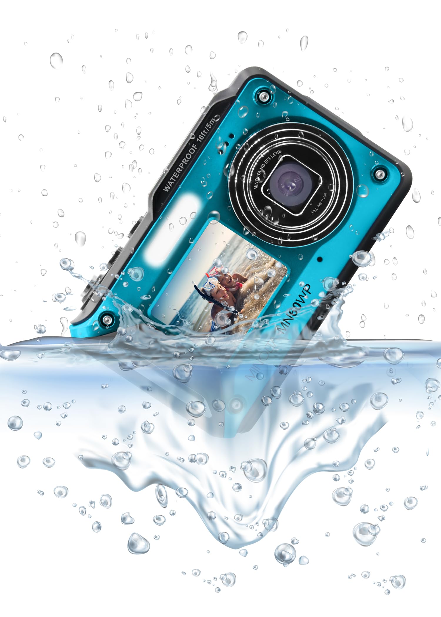 ミノルタ　水中カメラ Amazon.com : Minolta Waterproof Digital Camera - 48MP Photos, 4K