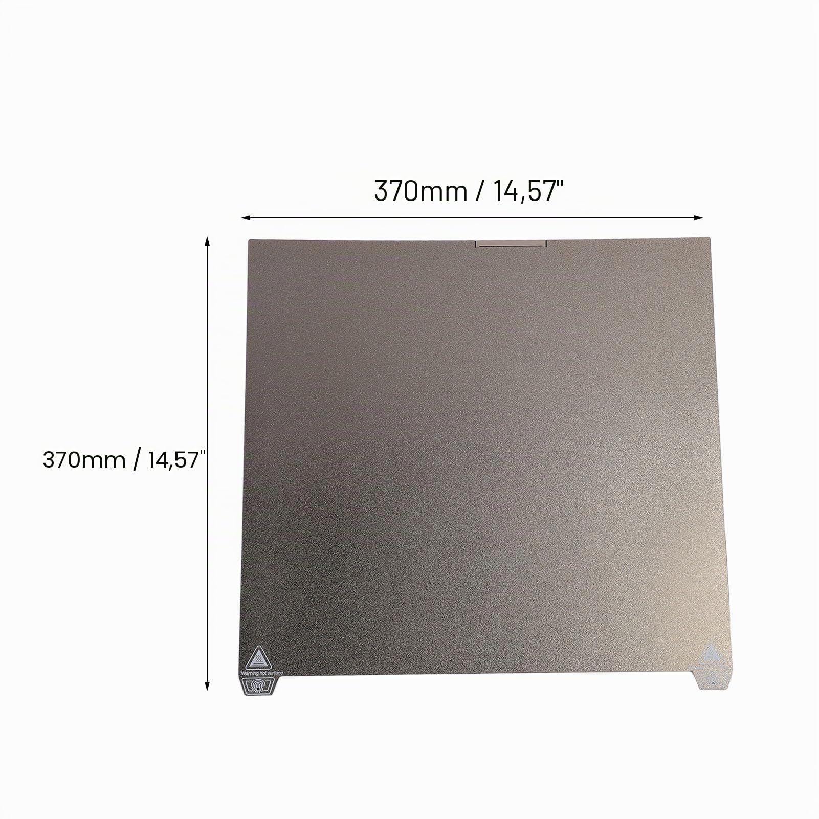 3D -Drucker -Build -Platte, 370x370mm PEI PEO PEO Flexible Build -Oberflächen Beheizte Bettabdeckung, Strukturierte und Glatt Doppelseitige Build -Blatt für K2 Plus für PLA, ABS