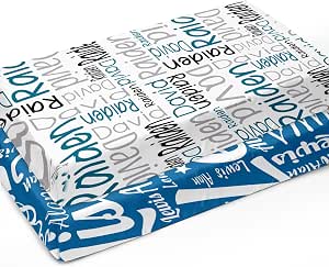 Custom Crib Sheets for Boys - Fitted Crib Sheet for Standard Crib & Toddler Bed Mattress (52"x28") - Personalized Baby Gift in White Letter