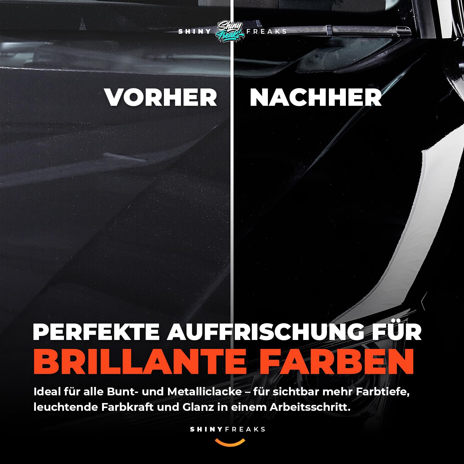 Politurset: SONAX Polish+Wax Color schwarz (500 ml) Auto Politur mit schwarzenFarbpigmenten und Wachsanteilen +Applikator + Mikrofasertücher | mühelos zum perfekten Polierergebnis | 6-Teilig