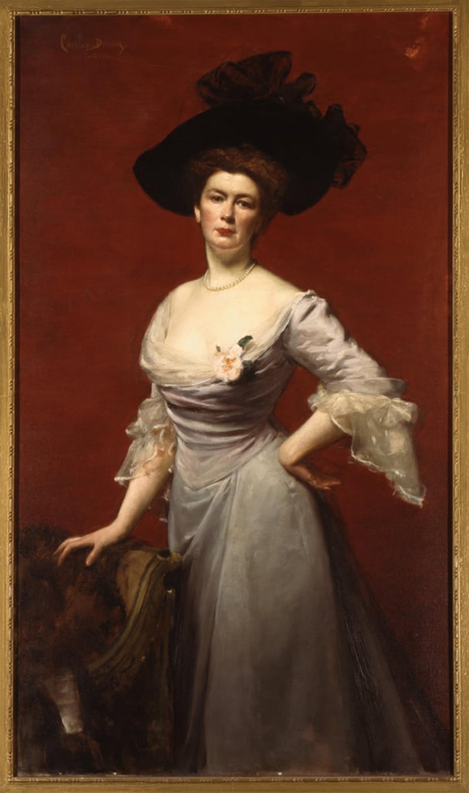 ARTXLXXBN Famous Prints Artwork Pictures Poster Painting Art Portrait of Elinor Medill Paterson by Charles Emile Auguste Carolus Duran Artwork Landscape Pictures for Home Decor 60x90cm