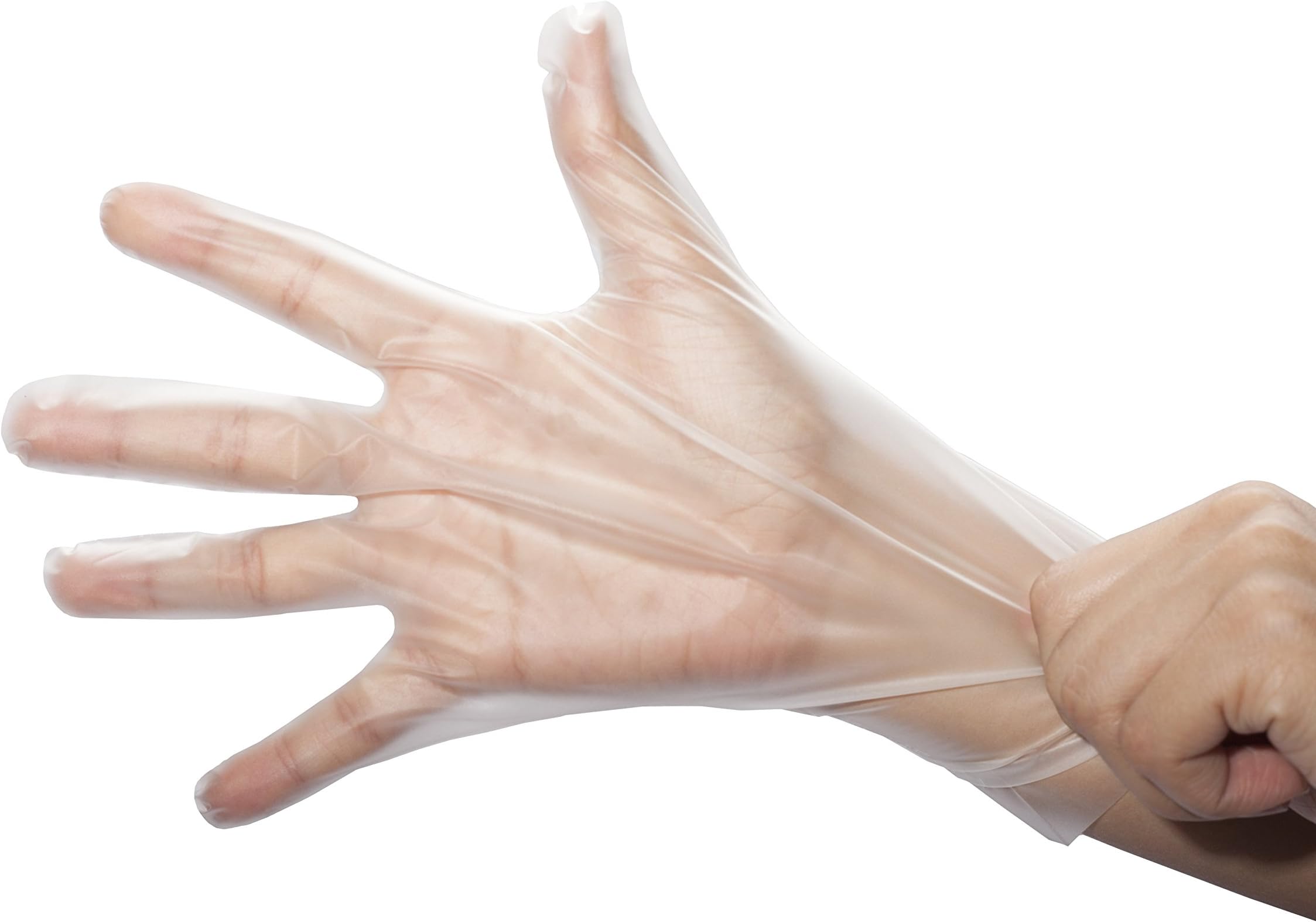 Stretch Poly Clear Gloves-Powder & Latex Free, Food Preparation Safe, Snug Fitting, Kitchen Cooking, 3.2 Mil, Food Service Gloves (Size XL Box of 200)