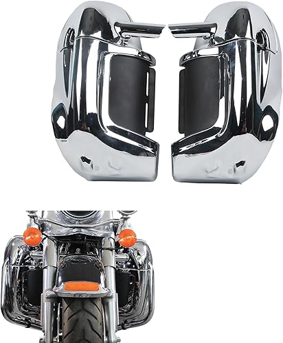 Miniatura 4 de Green-L - Carenaje inferior ventilado cromado para las piernas tipo guantera, compatible con Harley Touring Road King Street Glide Electra Glide