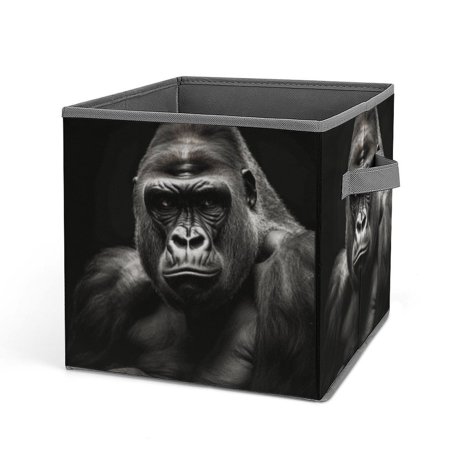 DWVTSLH Male Gorilla Cube Storage Bins with Handle, Foldable Storage Cubes, 11 Inch Large Storage Baskets, Washable Fabric Closet Organizer for Shelves, Decorative Clothes Storage Boxes