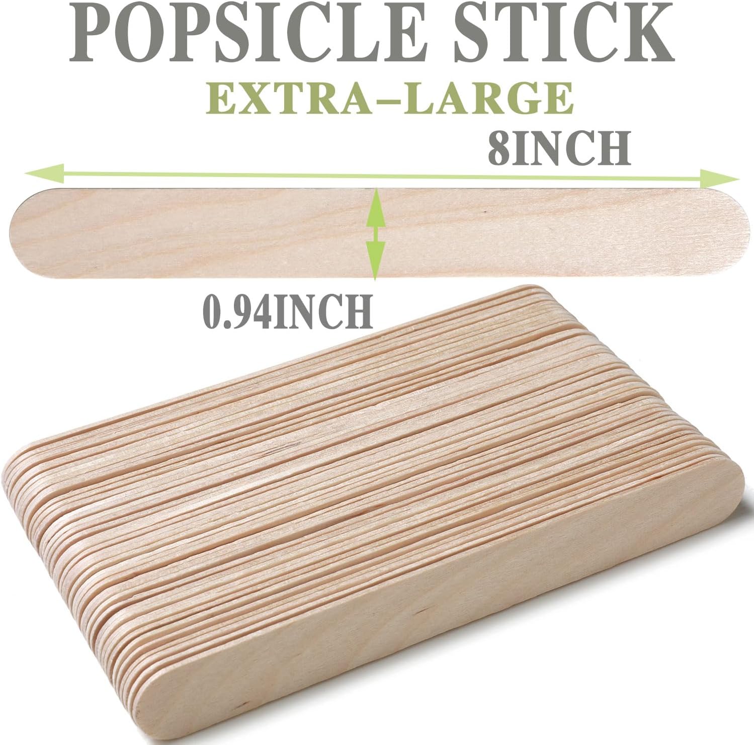 8'' Jumbo Craft Sticks, Borogo 63pcs Extra Large Natural Premium Wood, Ice Cream Sticks, Jumbo Sticks, Large Tongue Depressors, Plant Labels, Hair Removal and Waxing Supplies, Crafting