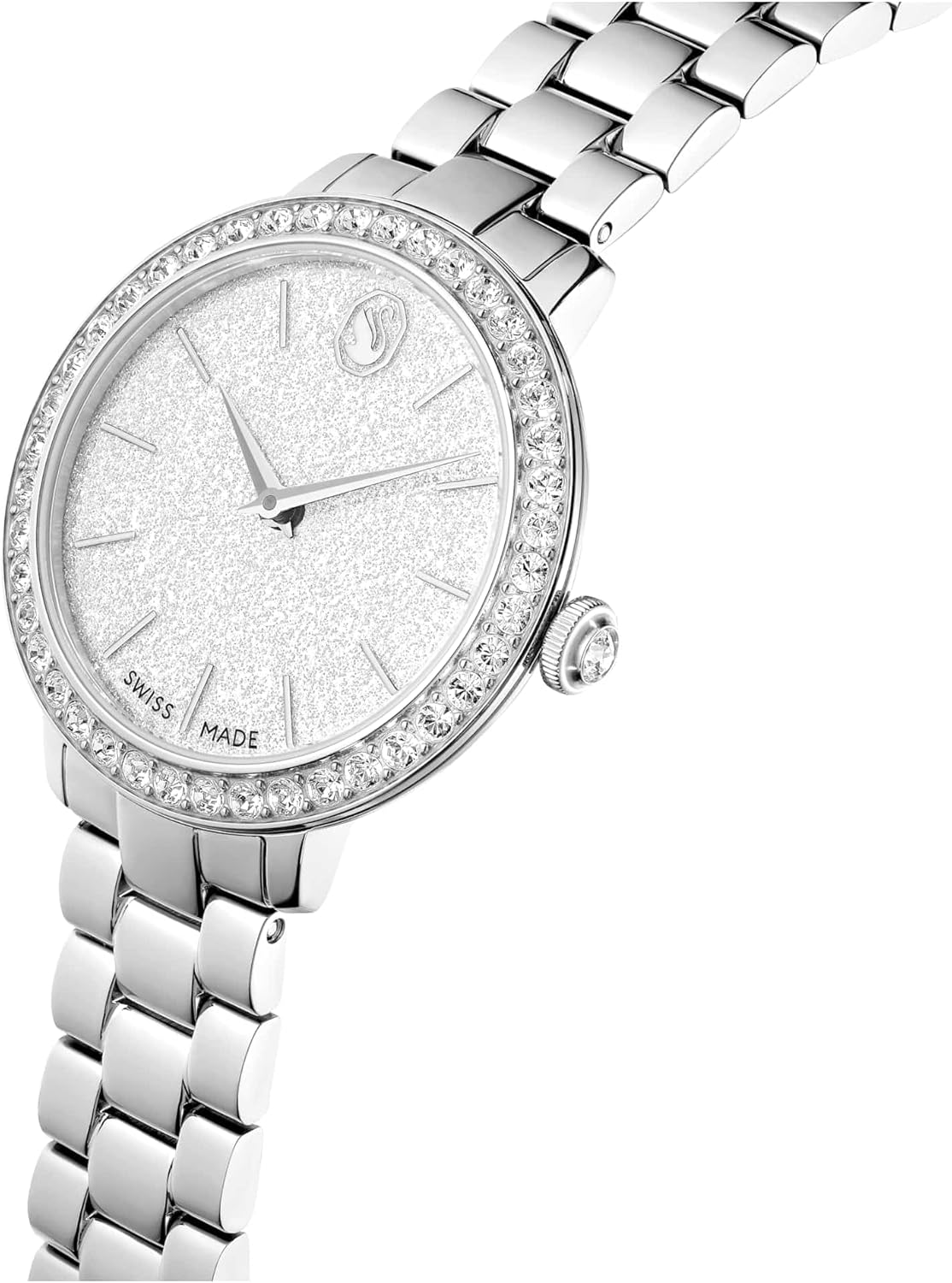 Swarovski Matrix 3-Link Watch, Swiss Made,Metal Bracelet, Clear Crystals, Rose Gold-Tone Finish, Stainless Steel - Image 4