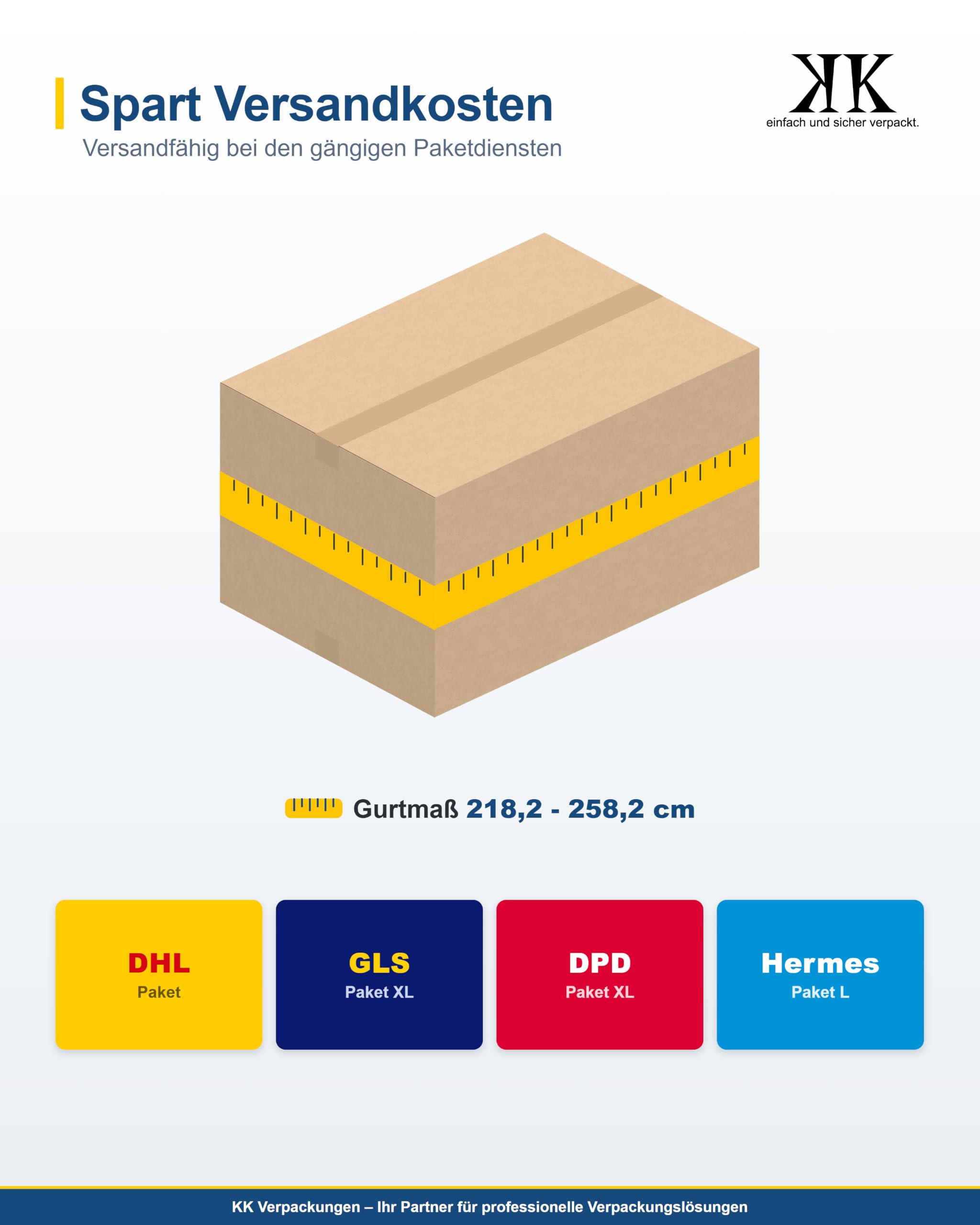 Versandkartons Kartons 700 x 500 x 400 mm 2-wellig in BC-Welle, 10 Stück | Große Faltkartons für schwere Gegenstände für den Versand [Größe/Menge wählbar]