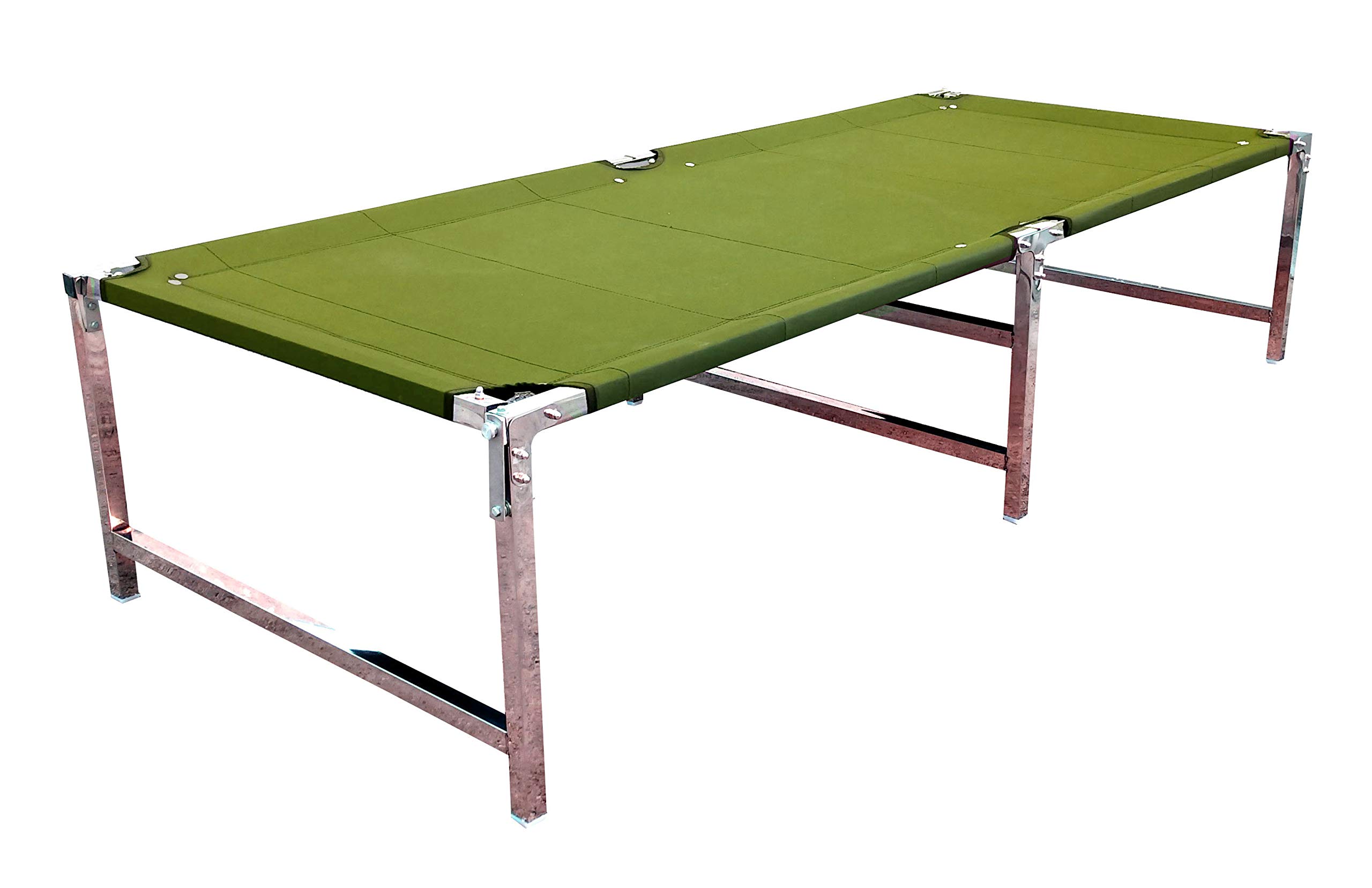 Dagali Stainlesssteel Folding Bed Khatla/Palang/Khatiya for Single Person Guest Home, Farm House, Terrace, Garden, Balcony, Bedroom for Sleeping Set of 1 pcs