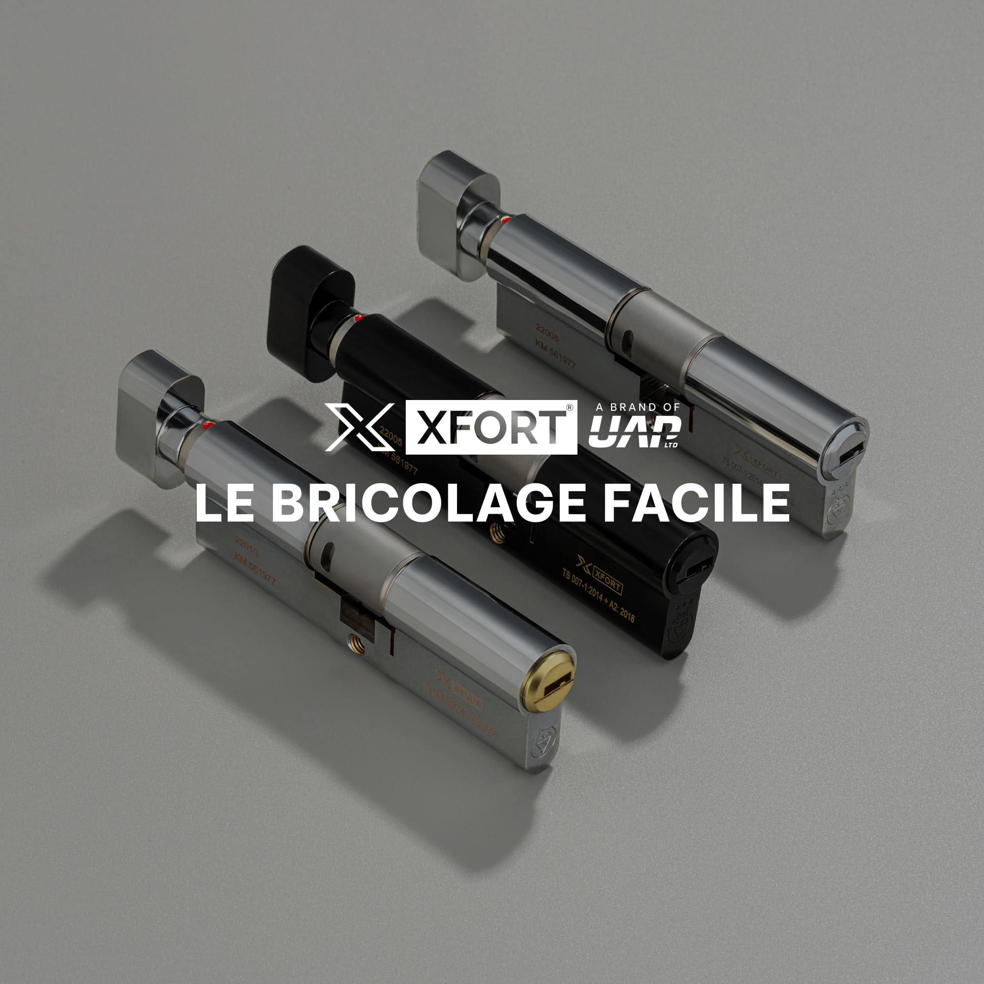 XFORT COLOSSUS | Cylindre avec Bouton Européen 3 Étoiles Chrome Poli 50EX/40T (90 mm), Barillet Anti-Casse de Norme TS007, Verrou de Porte d’Entrée uPVC.