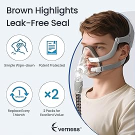 2 Packs Memory Foam Mask Cushion (S) for ResMed Airtouch F20 & Airfit F20, Highlights Secure Seal & Leak-Free with Advanced Brown Memory Foam - F20 Mask Small for Full Face CPAP Users