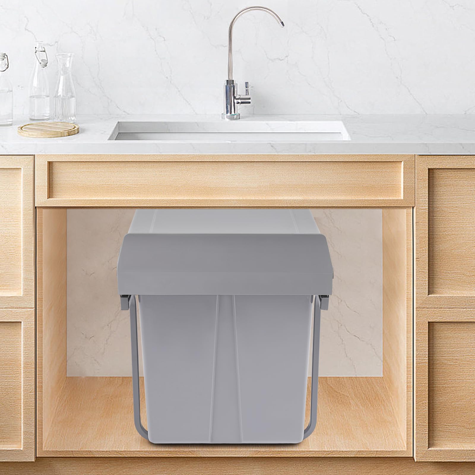 Cubo de basura de cocina, 40 L, extraíble, reciclaje de cocina, antideslizante, para casas, restaurantes, cafeterías, oficinas, baños, cocinas