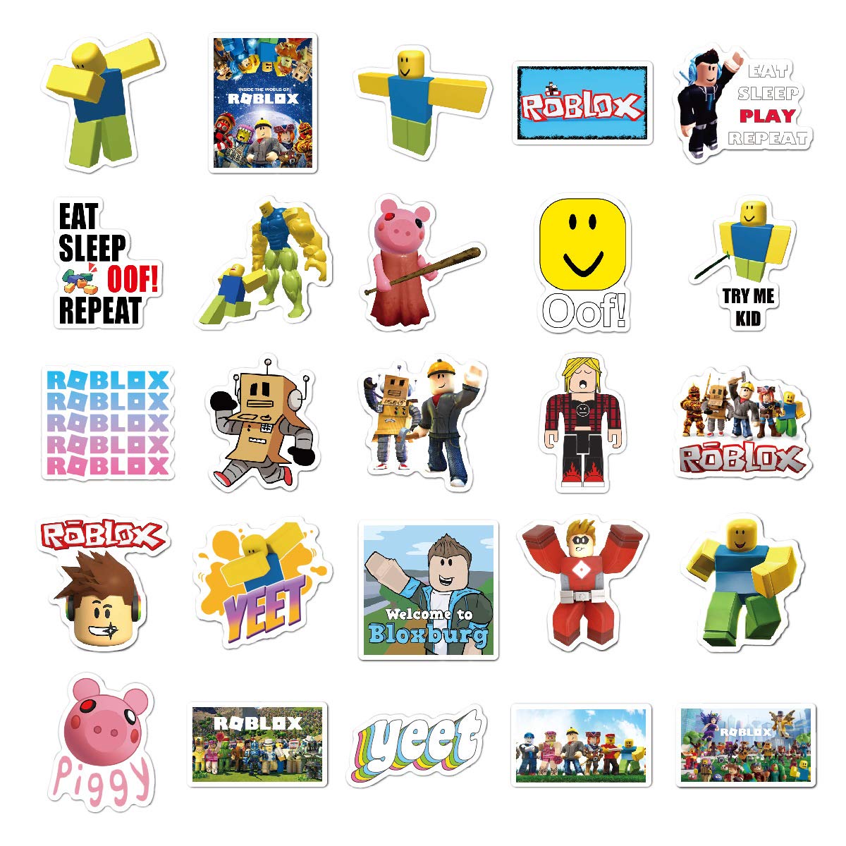50 Pcs Ro blox Stickers - Gaming Vinyl Decals for Kids Teens Adults Water Bottle Laptop Scrapbook Hydroflask Phone Skateboard Luggage Guitar DIY Crafts 2