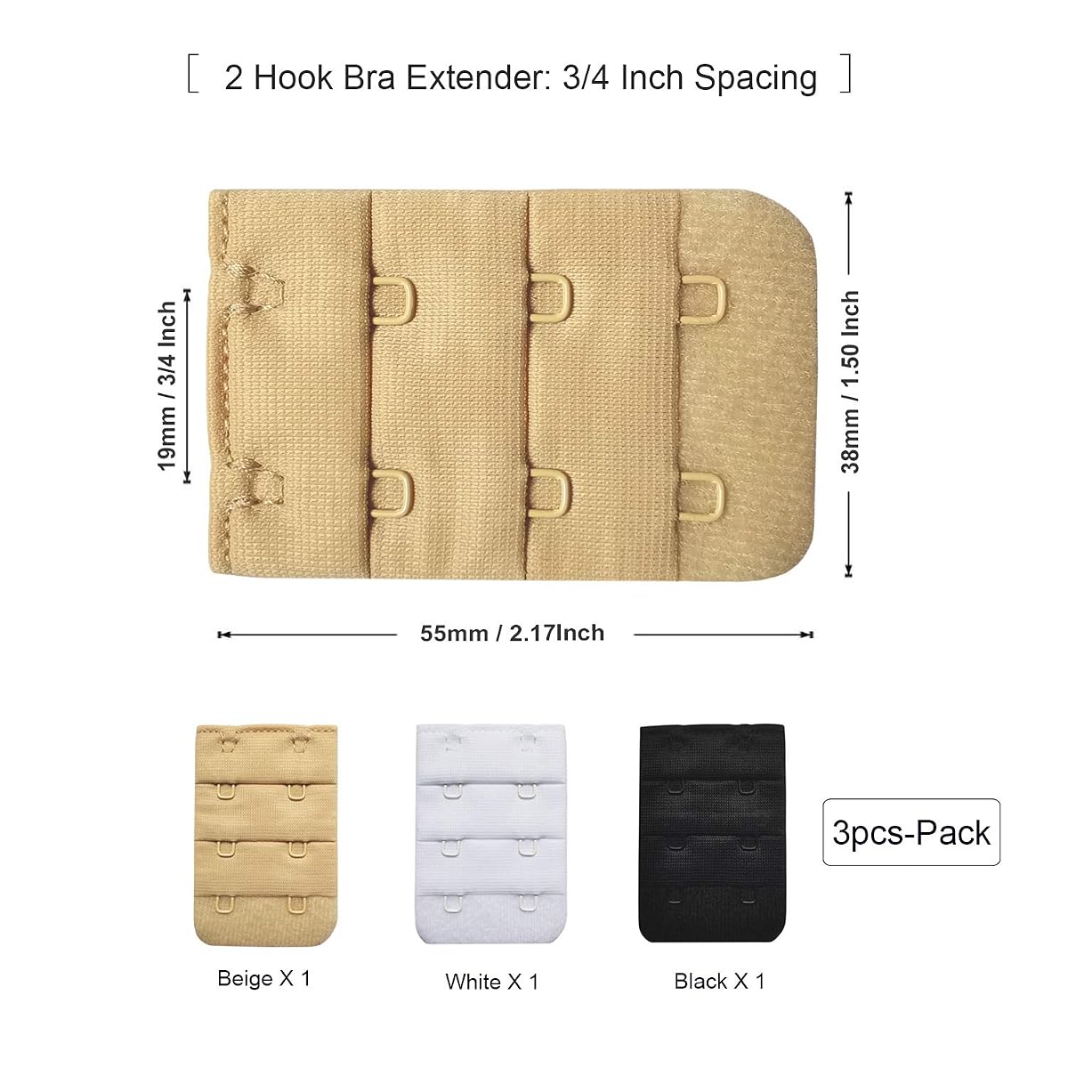 SUREMATE Bra Band Extender 2 Hook /3 Hook /4 Hook Bra Strap Extensions