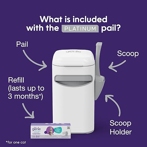 Vista 14 de Litter Genie Easy Roll Pail Sistema de eliminación de residuos de caja de arena para gatos para control de olores Incluye 1 rollo de 24 bolsas
