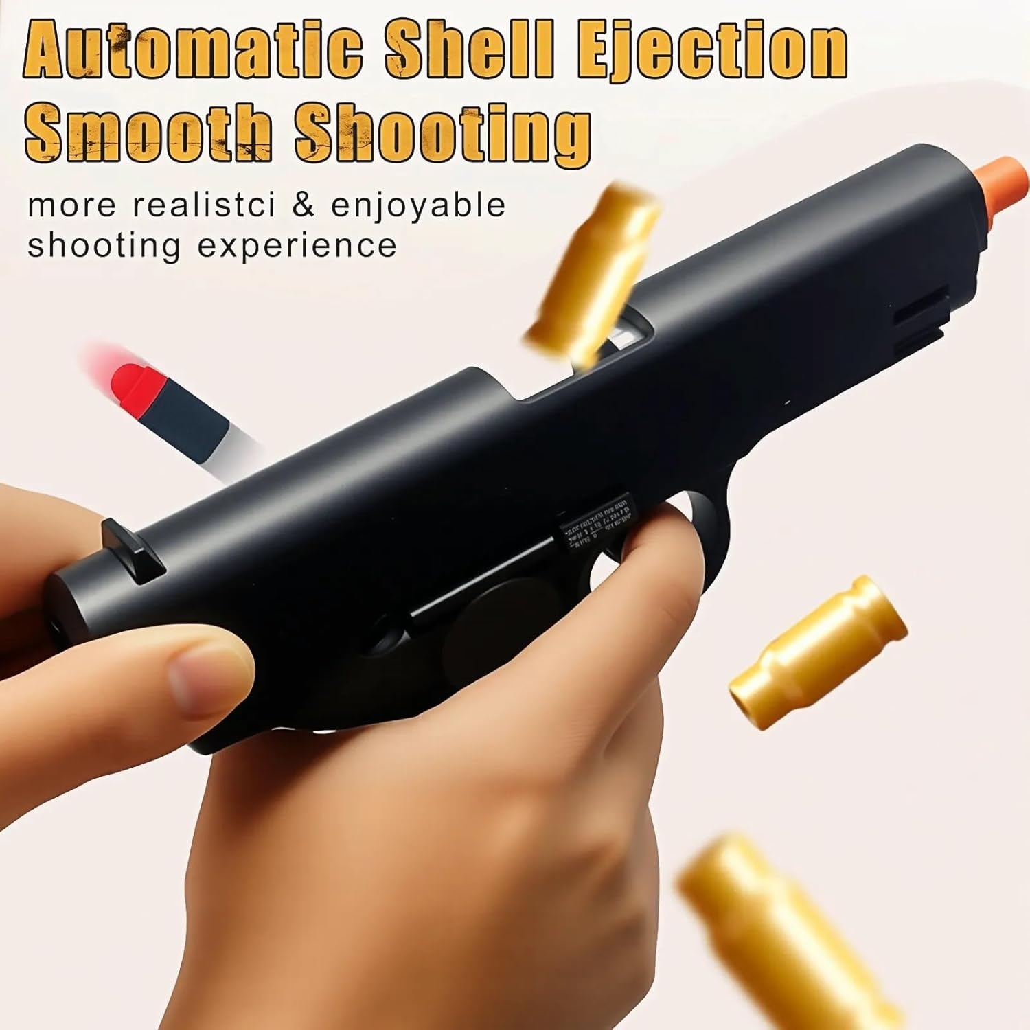 Toy Gun for Kids with Auto Shell Ejection - 40 Shells, 50 Foam Bullets & 2 Mags - Safe Foam Blaster for Outdoor Target Play and Birthday